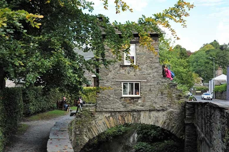 Ambleside town in the Lake District, shops and walks near Lake Windermere