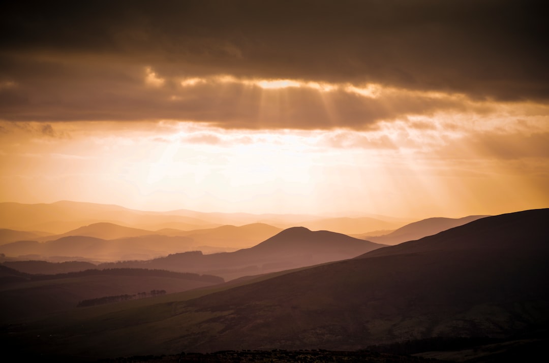 Silhouette of mountains at dusk near Haweswater